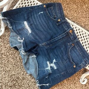 Universal Thread Dark Blue Distressed Jean Shorts